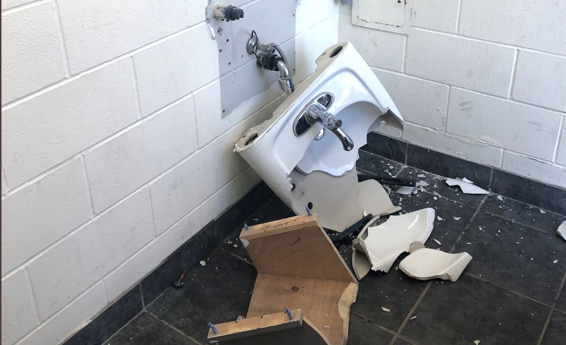Burlington washroom destroyed