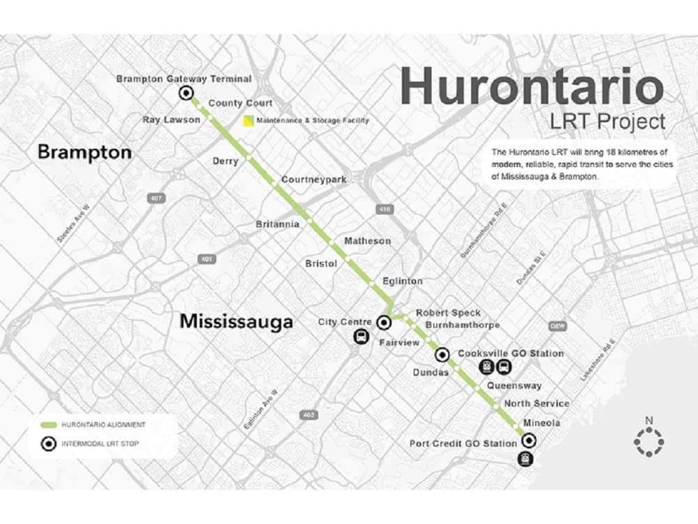 Hurontario LRT map