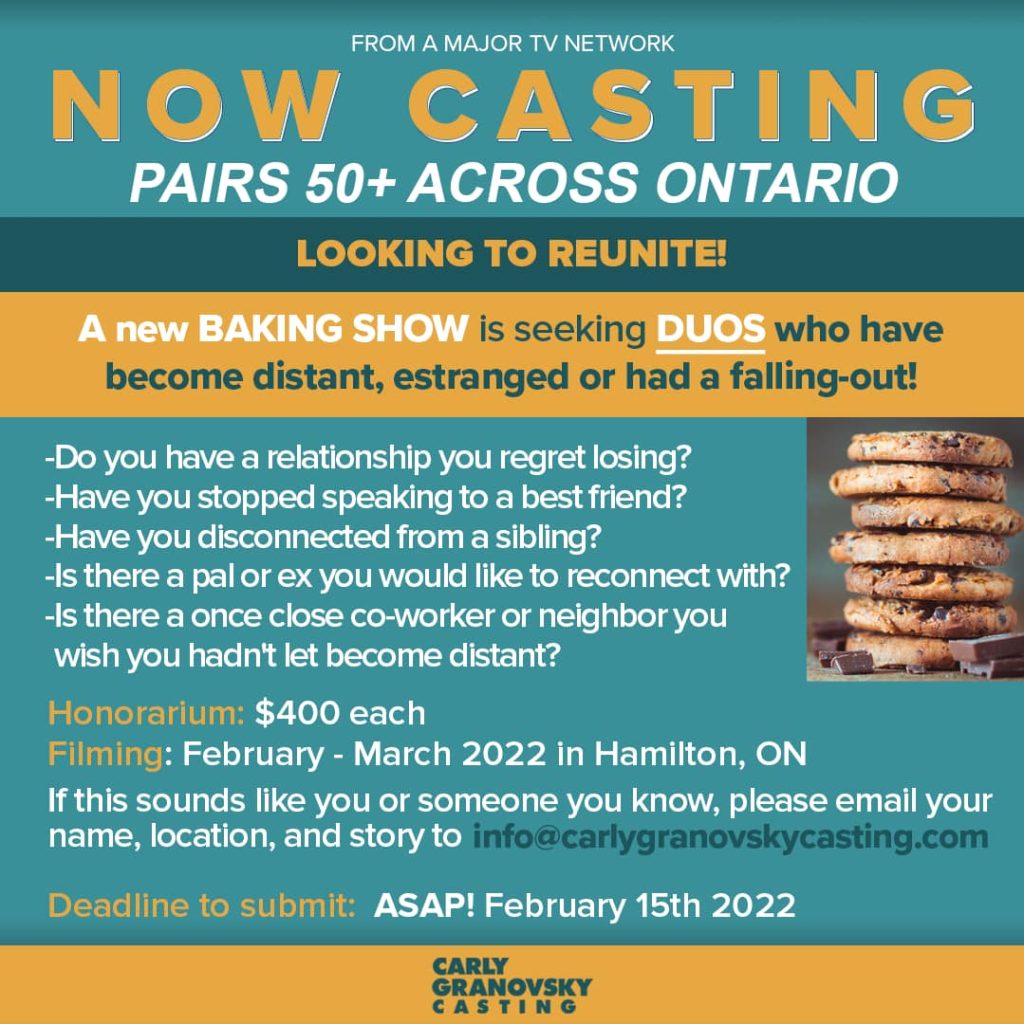 There's a casting call for a new TV show filming in Hamilton