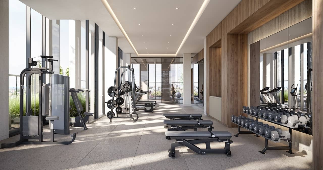 Wellness and spa-like amenities at the M5 condo tower in Mississauga's M City community.