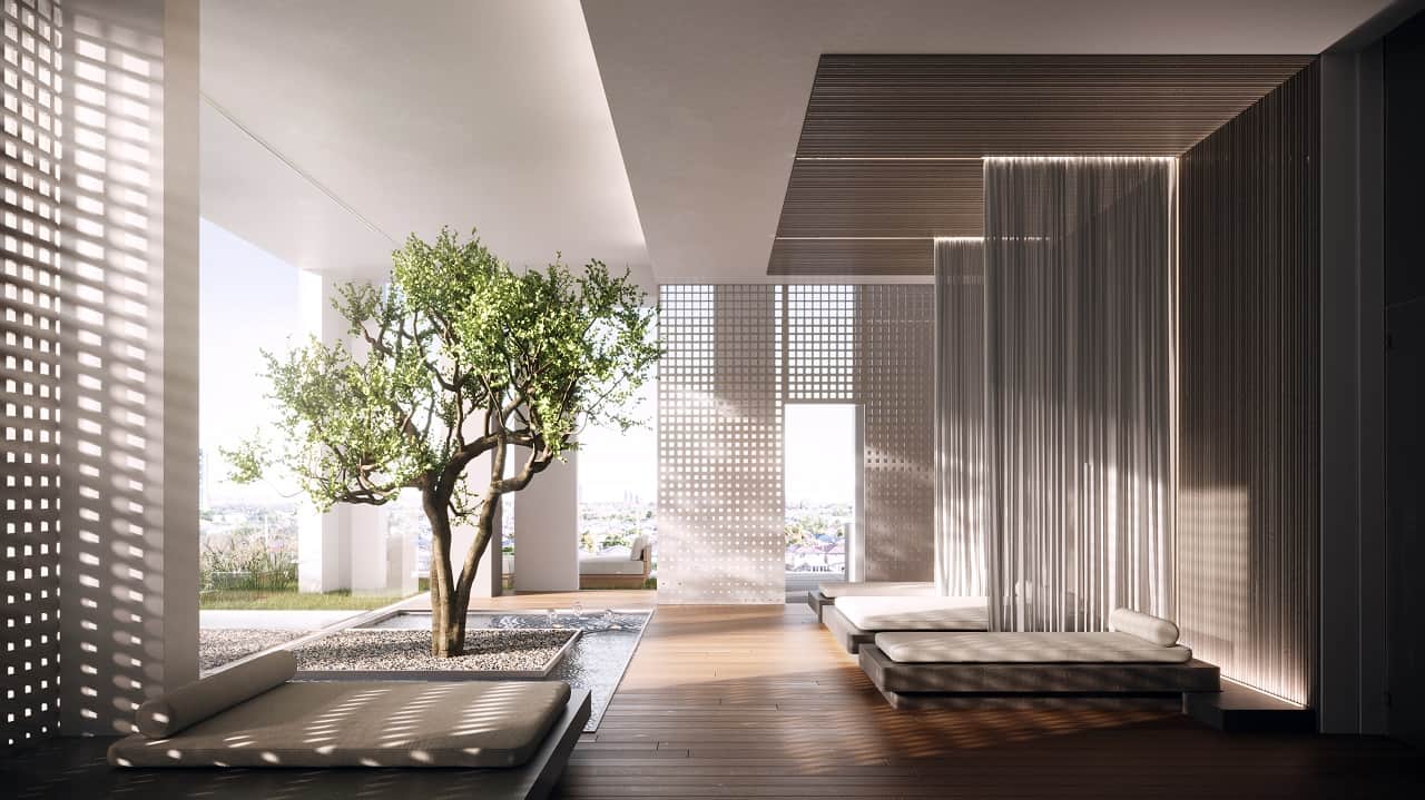 Wellness and spa-like amenities at the M5 condo tower in Mississauga's M City community.