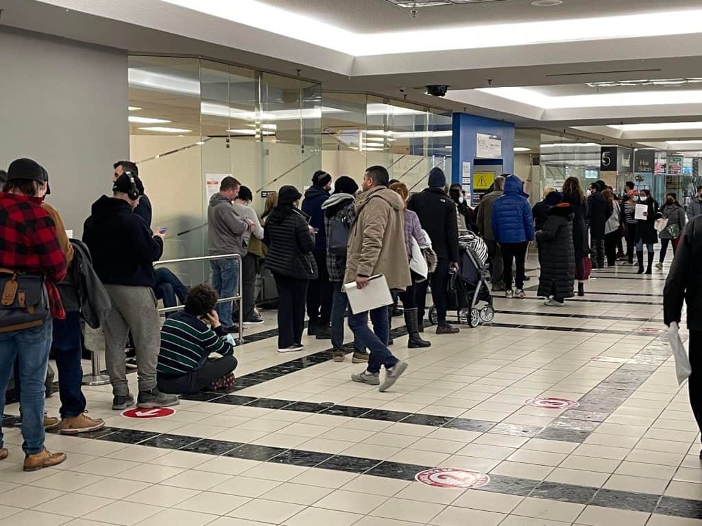 People line up at midnight outside Mississauga passport office