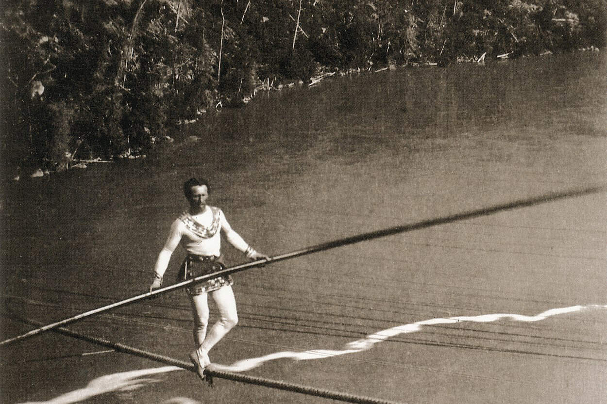 On this day in 1859 the first person crossed the Niagara Gorge on a  tightrope