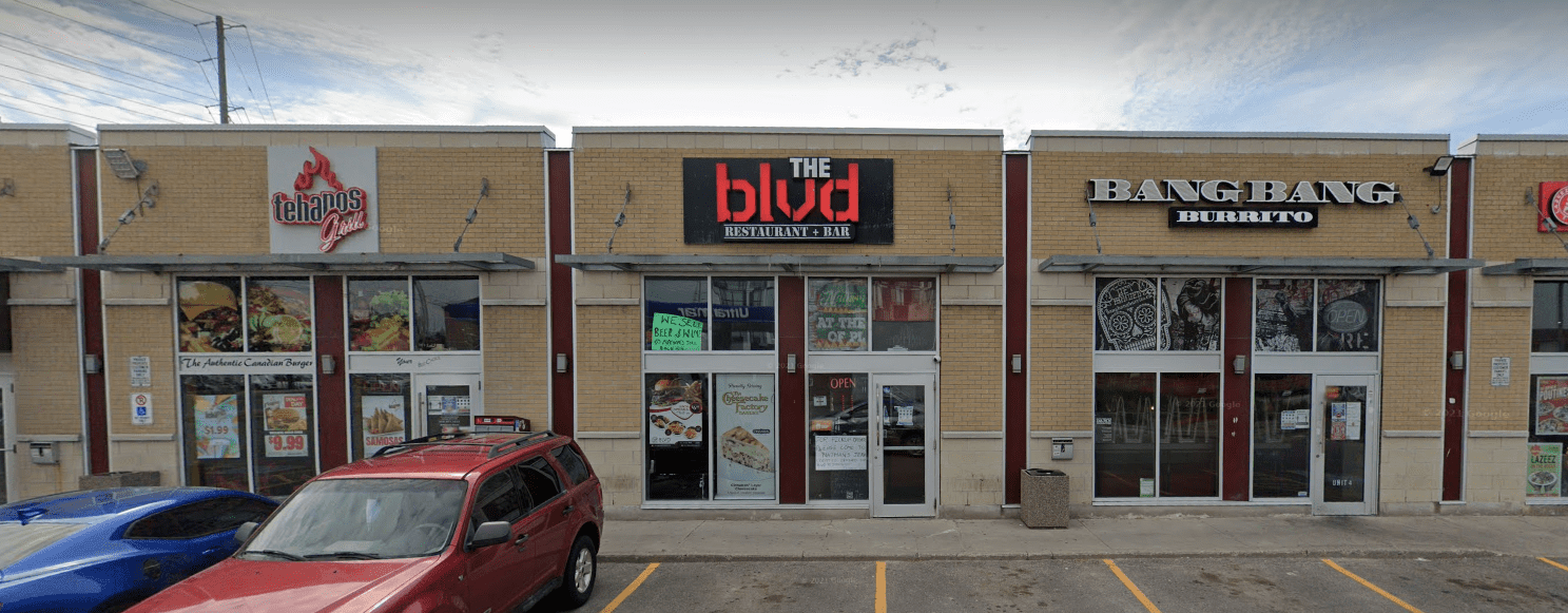 The front of The BLVD restaurant in Oshawa.