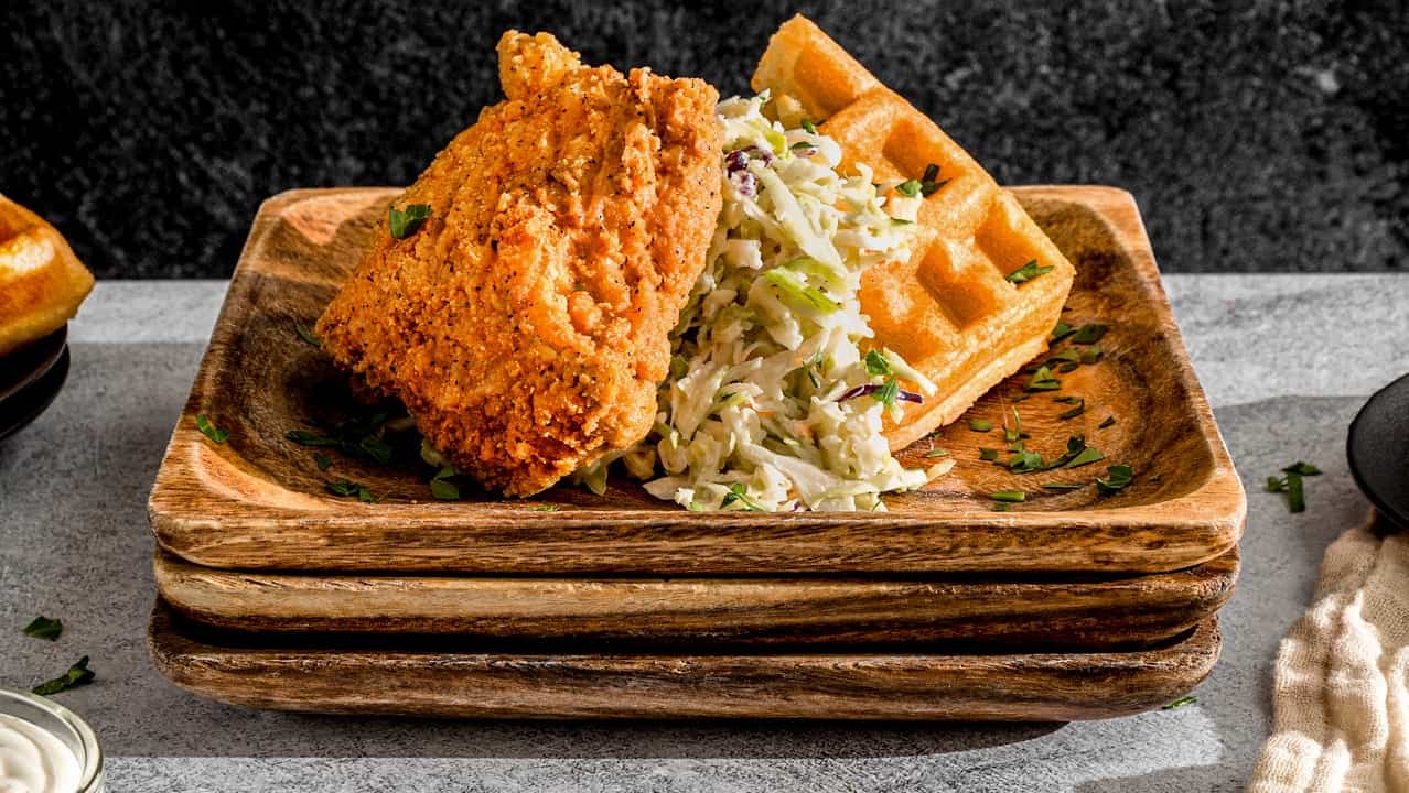 Black Jack BBQ: Fried chicken and waffles.