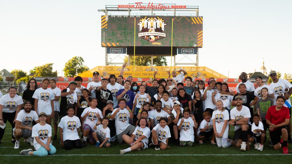 Tiger-Cats QB Dane Evans invites 100 Indigenous youth to Tim Hortons Field for Play It Forward Day