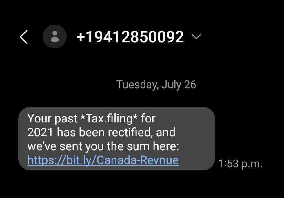 scam text