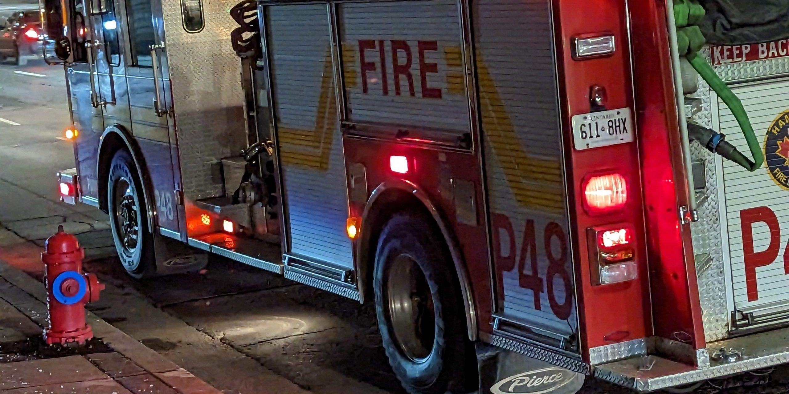 hamilton fire downtown firefighter injured kind street walnut street mary street ward 2