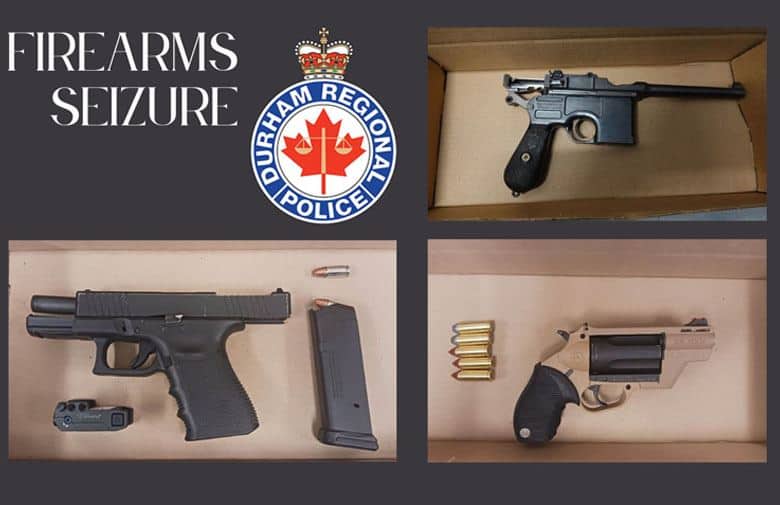 Three guns and drugs seized in Ajax lead to arrest of three men