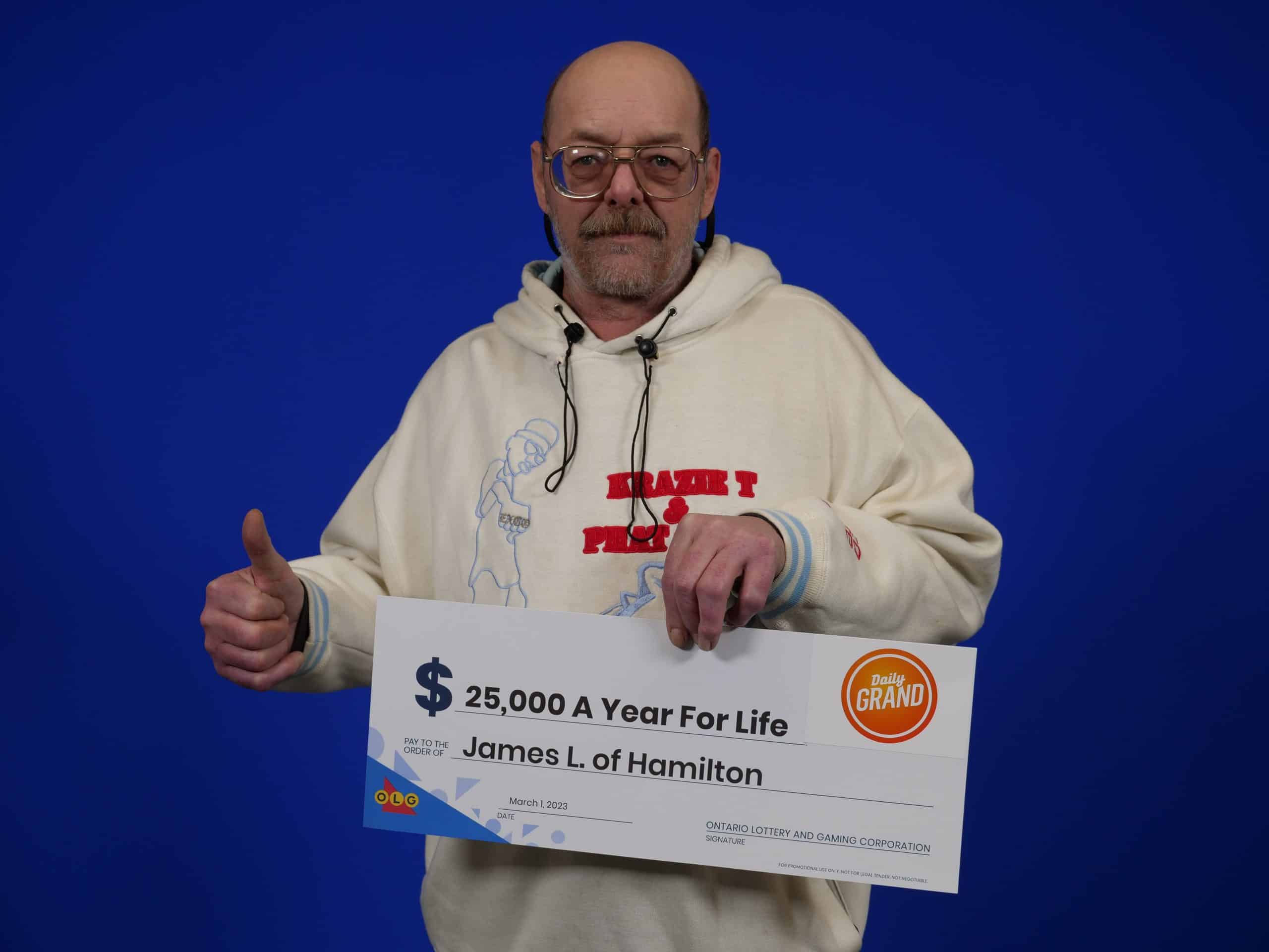hamilton man daily grand lottery 500,000 25,000 for life