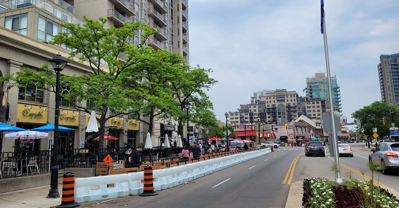 Burlington downtown patio roads pedestrian detour