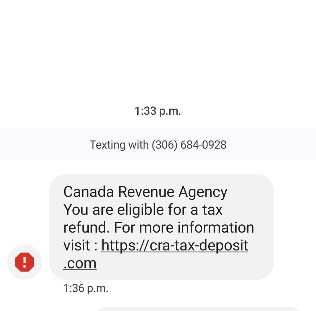 Latest CRA text payment scam in Ontario