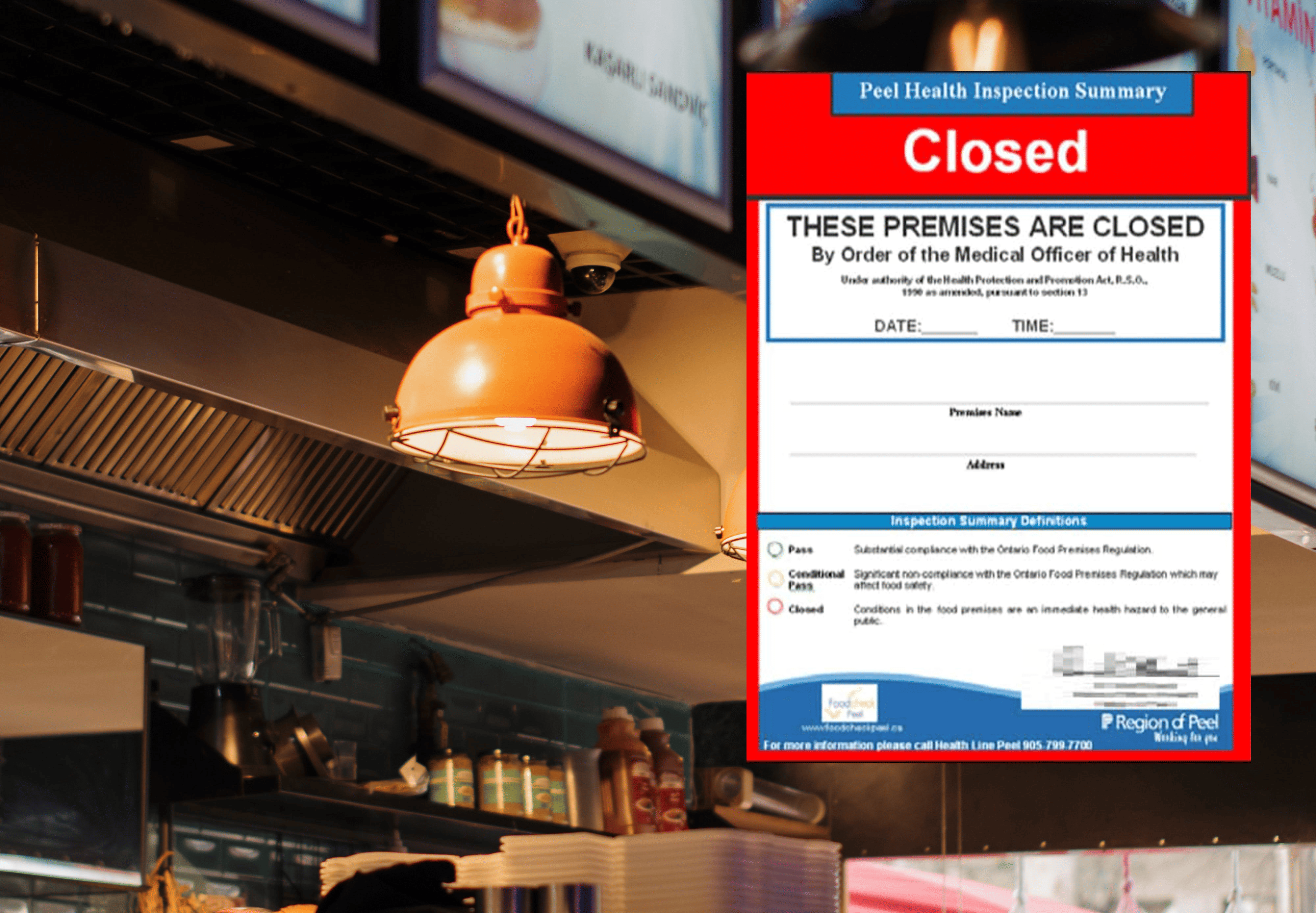 RED CARD CLOSURE: Popular all-day breakfast restaurant closed due to health risks in Brampton
