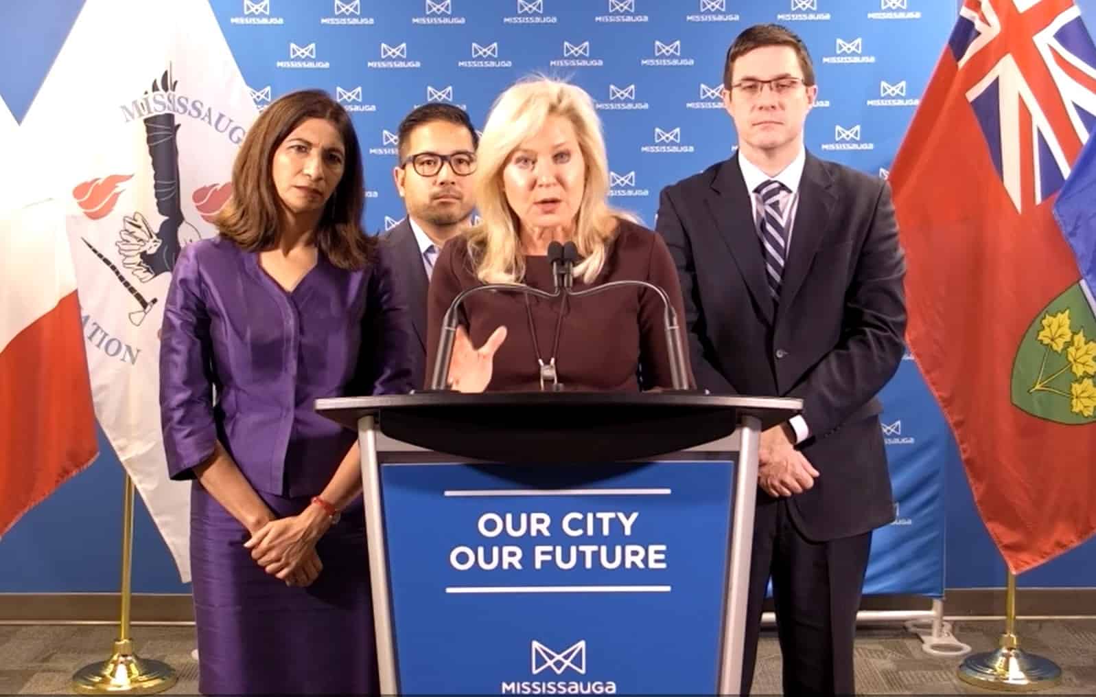 City of Mississauga press conference in response to Ontario possibly scrapping Peel dissolution plan.