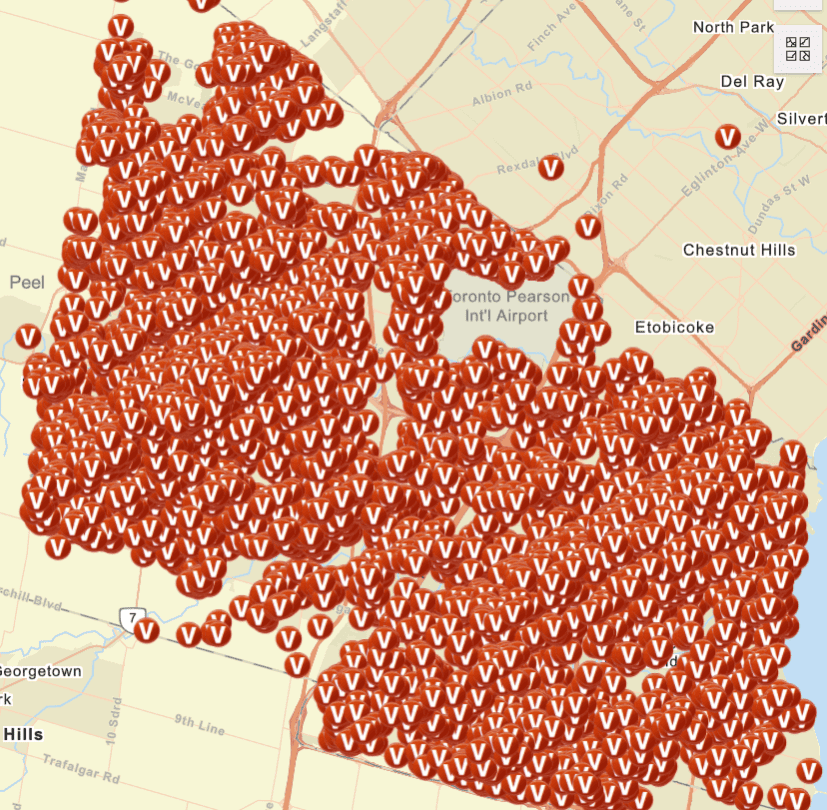 Peel Regional Police data of vehicles stolen last 12 months in Mississauga and Brampton exceeds 7000