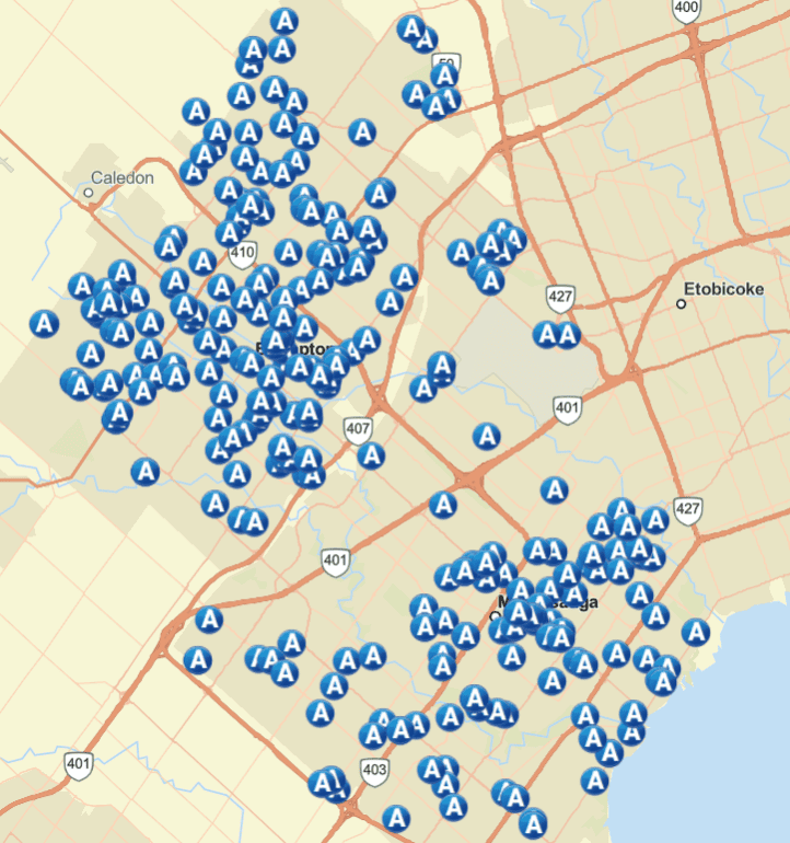 over 300 assaults jan - feb 2024 in Mississauga and Brampton