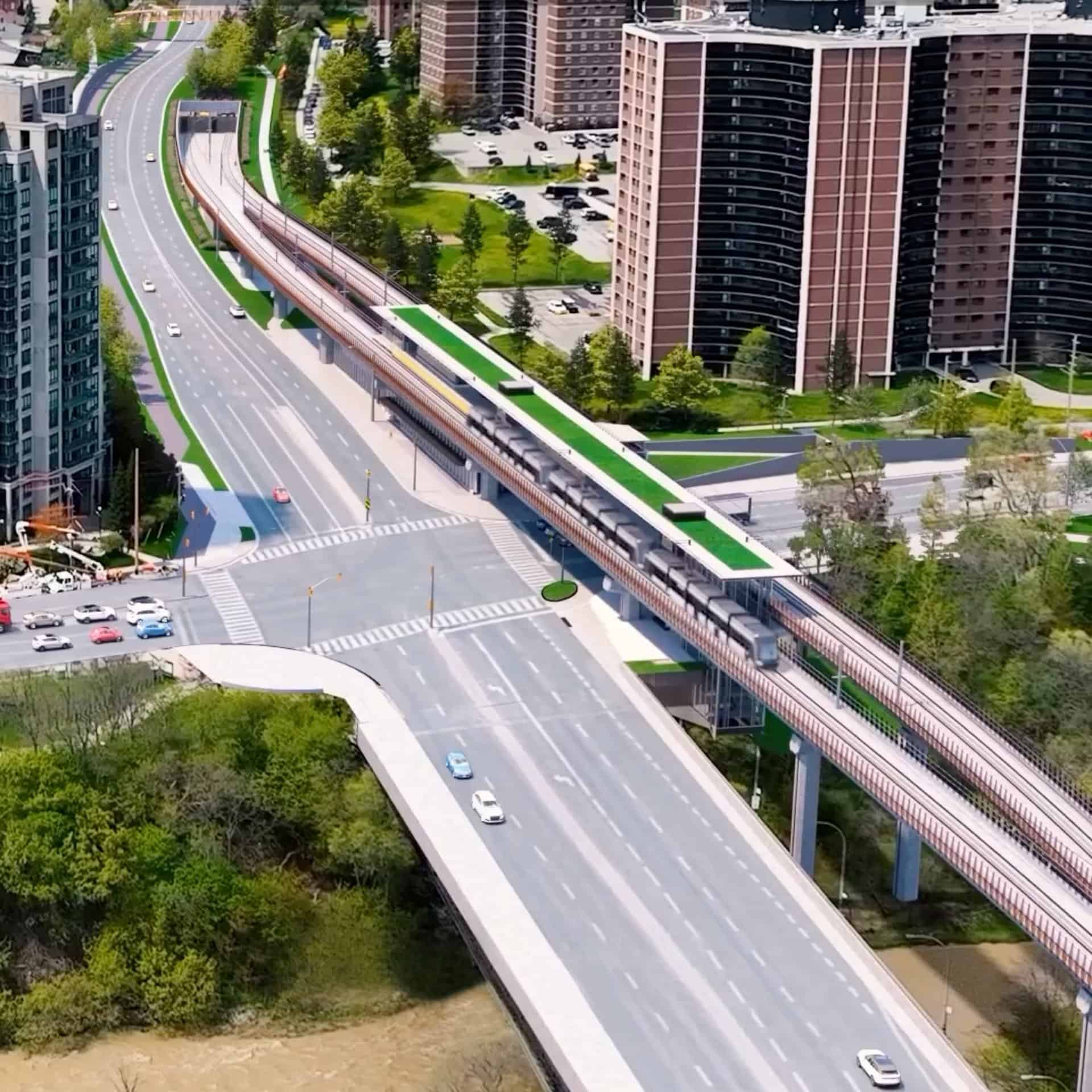 Sneak peek at what part of LRT line in Mississauga will look like.