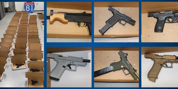 Guns seized as part of Pearson gold heist in Mississauga.