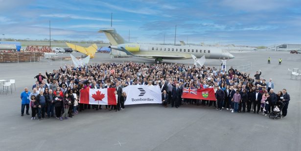 Bombardier plant's official opening at Pearson Airport in Mississauga.