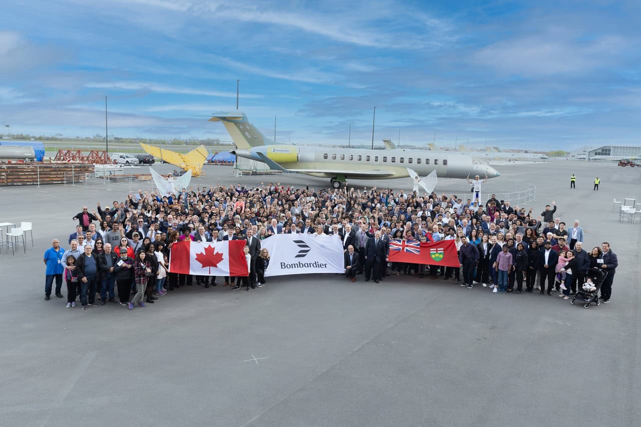 Bombardier plant's official opening at Pearson Airport in Mississauga.