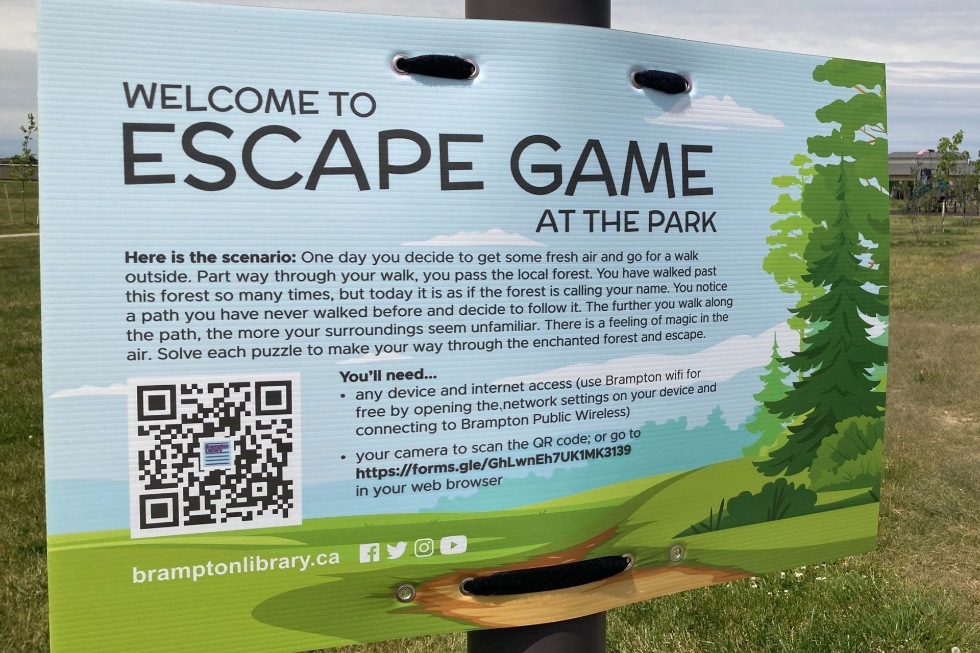 outdoor escape game in Brampton parks Brampton library