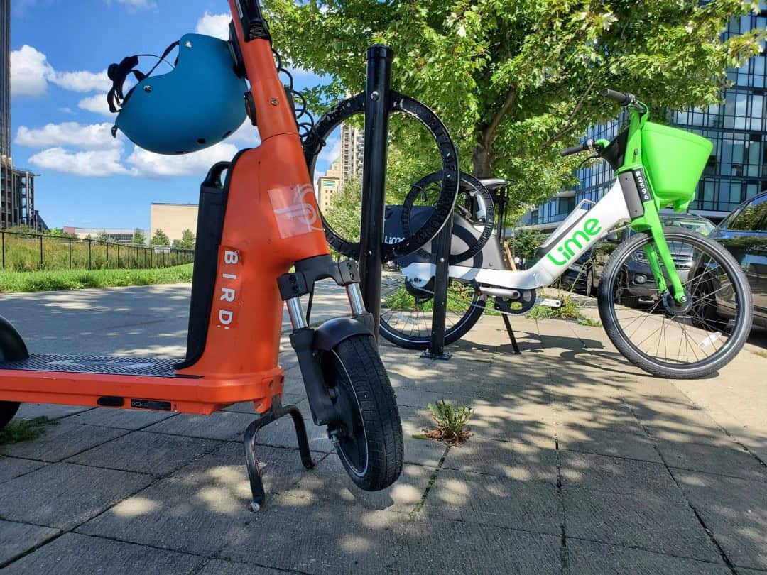 E-scooters illegal use on Mississauga sidewalks.