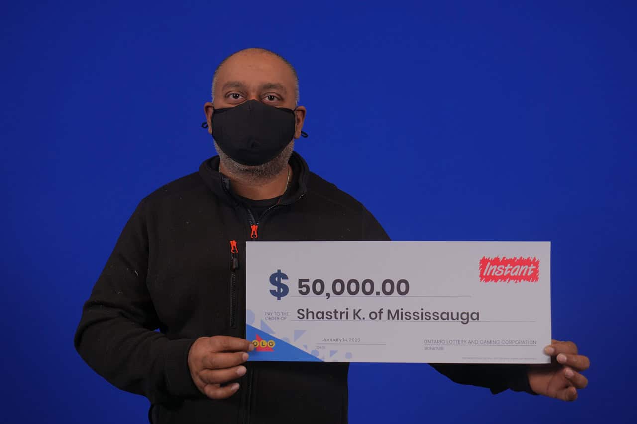Mississauga man wins $50K in lottery.