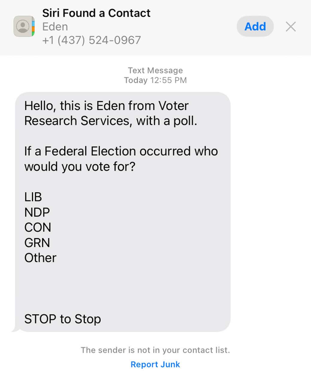 voter scam survey ontario