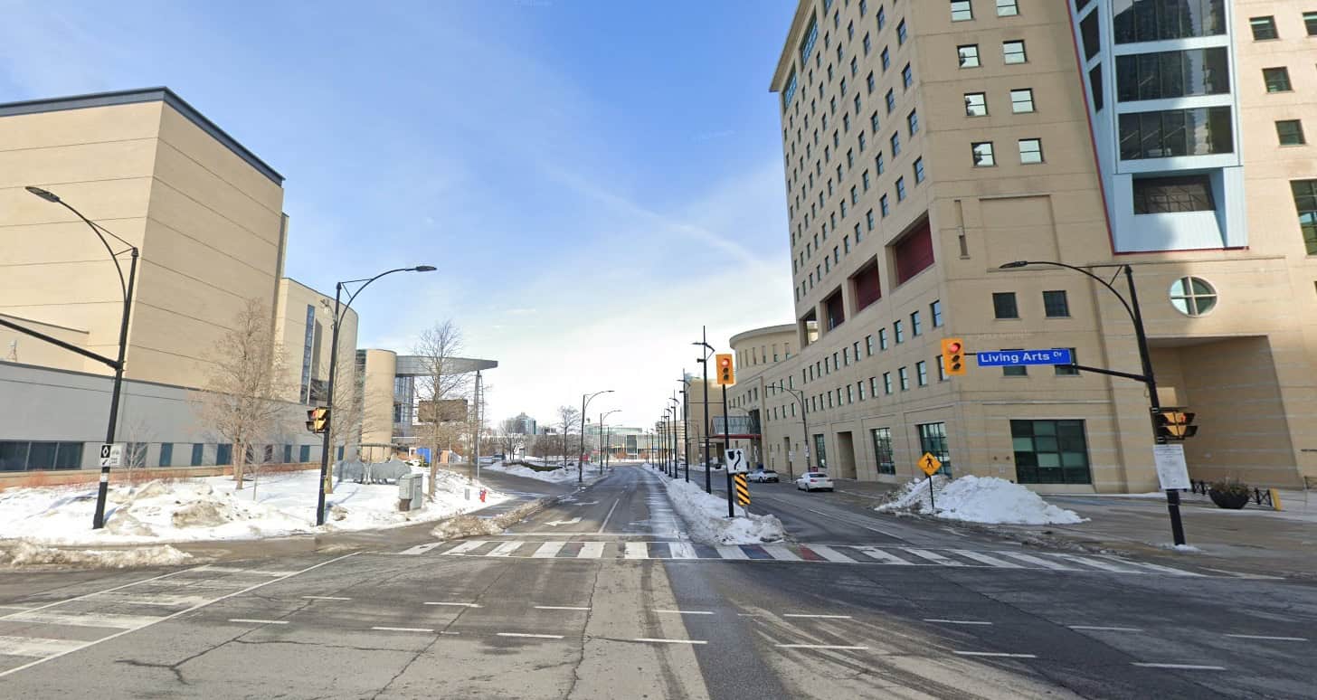 Street between Mississauga city hall and LAC, Princess Royal Drive.