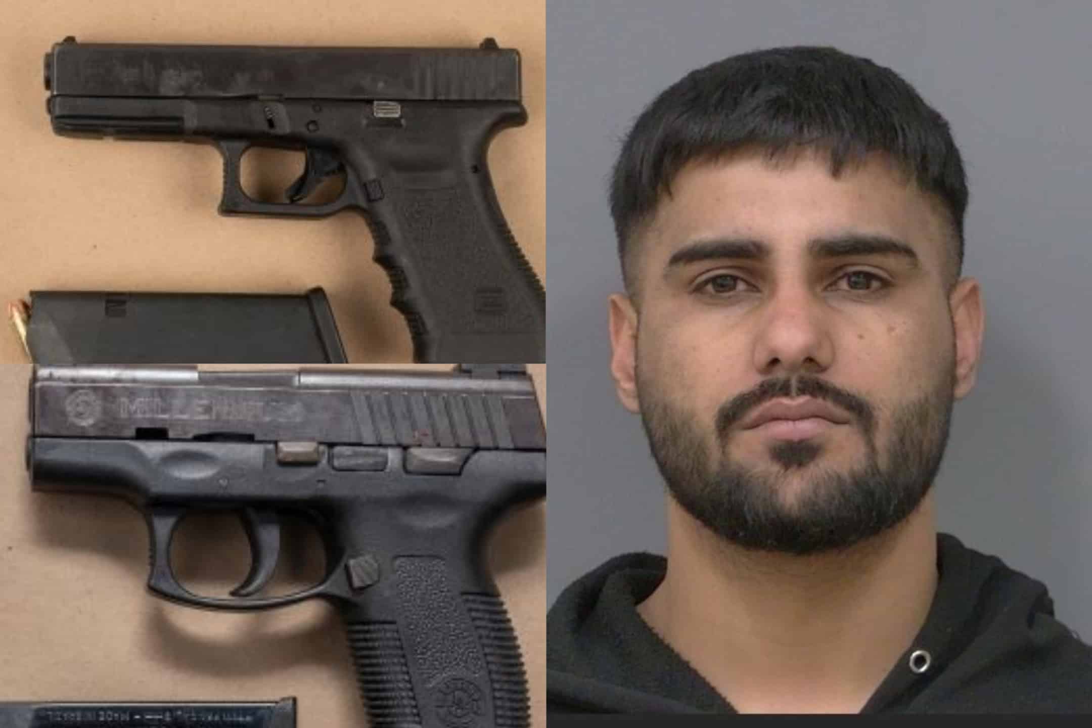 Handguns found during stolen vehicle arrest lead to charges for Brampton man