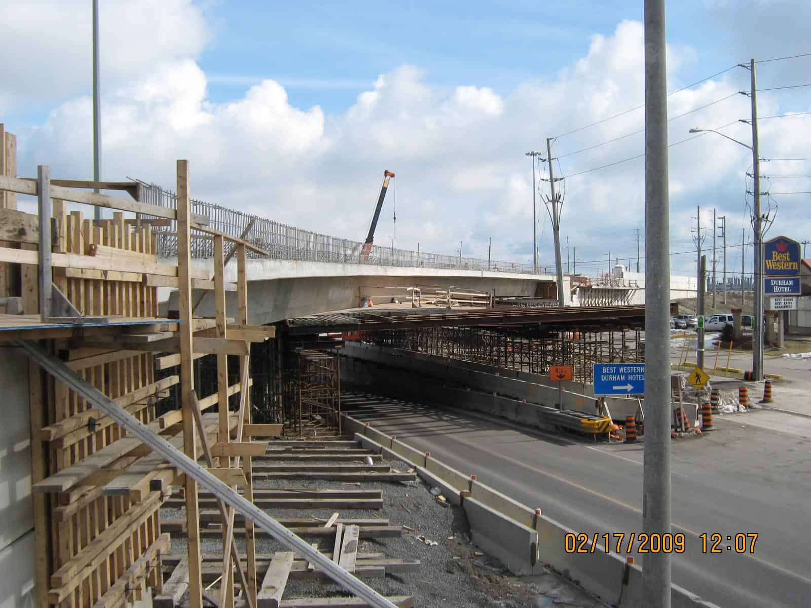 Highway 401 bridge work in Oshawa