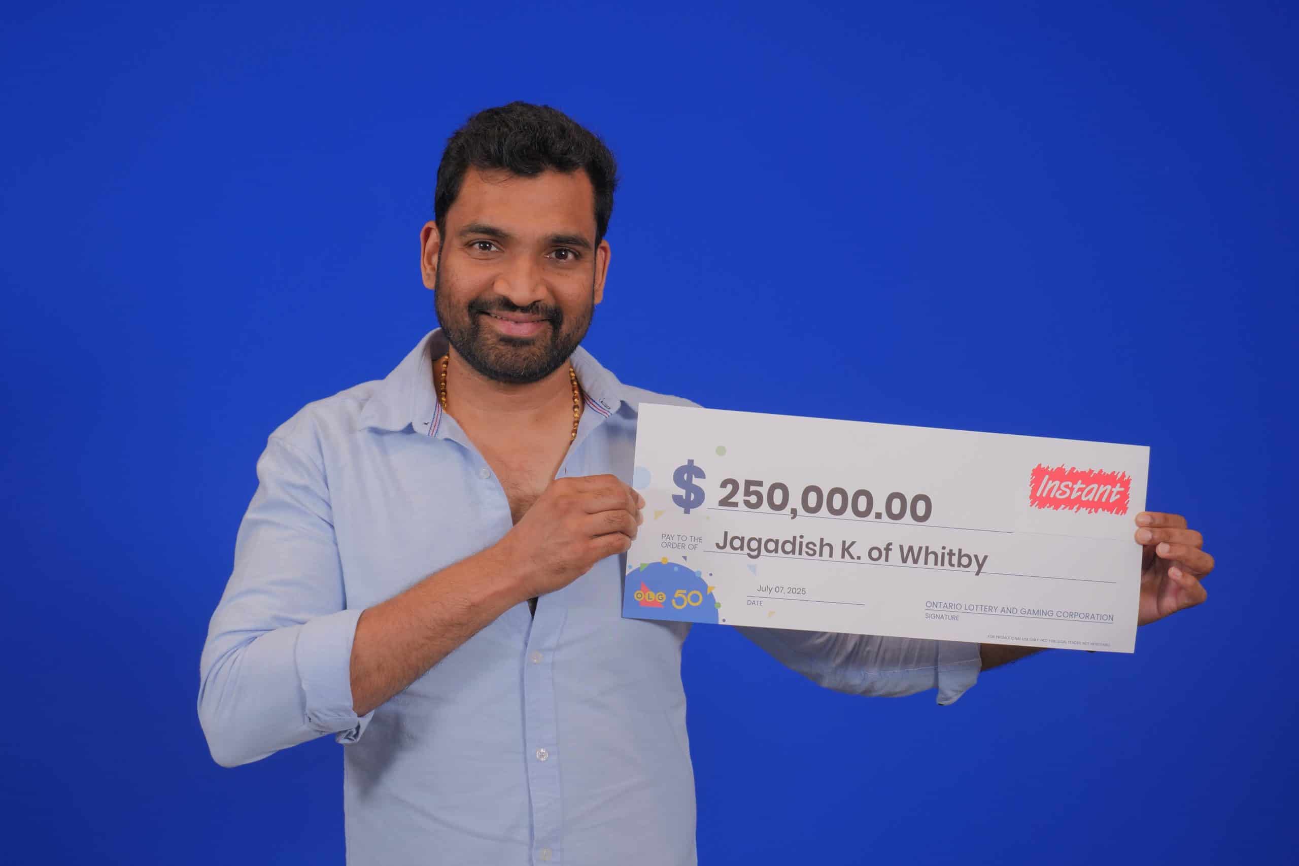 Jagadish Kothapalli of Whitby won $250,000 with a Casino Night scratch ticket