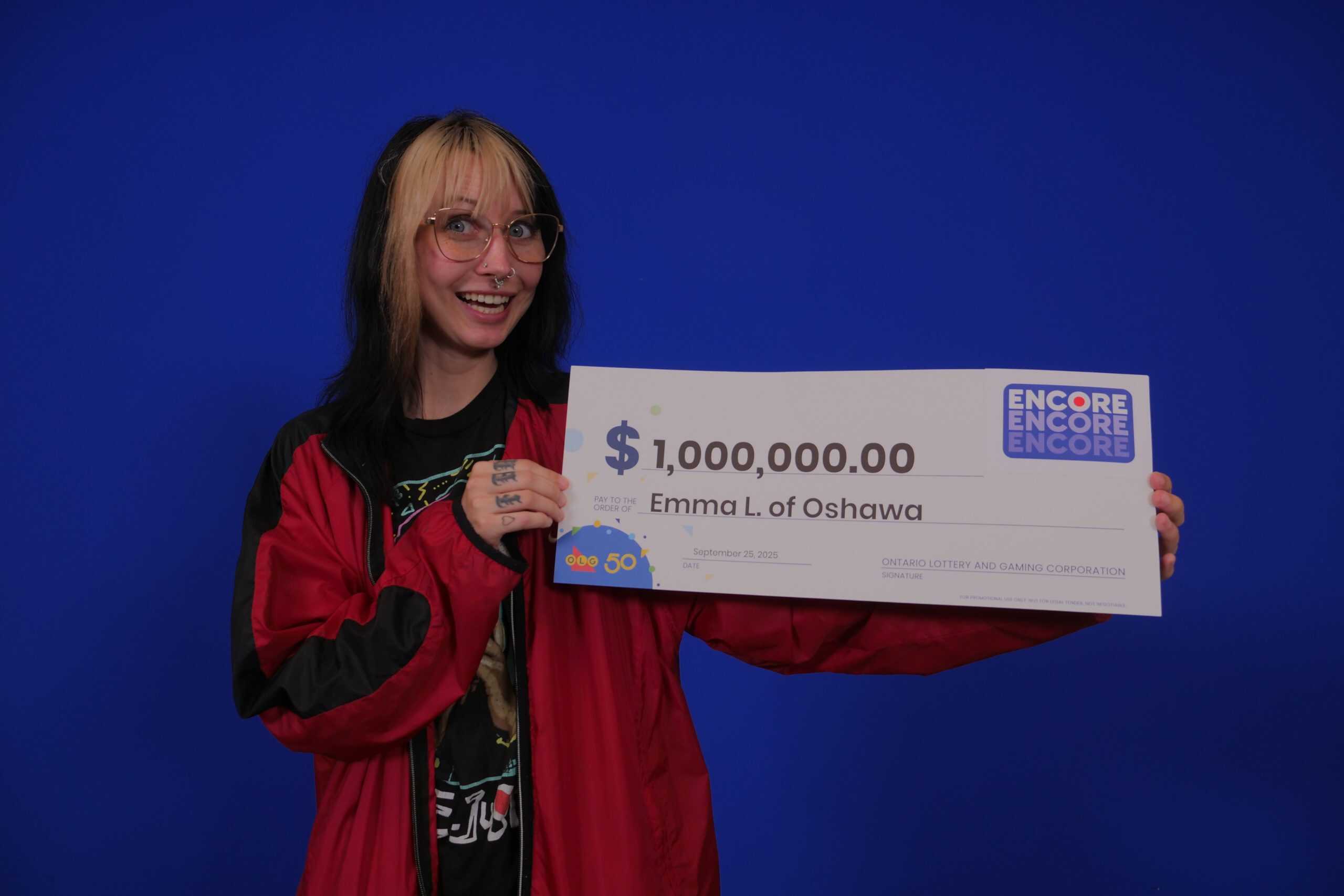 Emma Little of Oshawa won $1 million in the August 27 Lotto 6/49 draw
