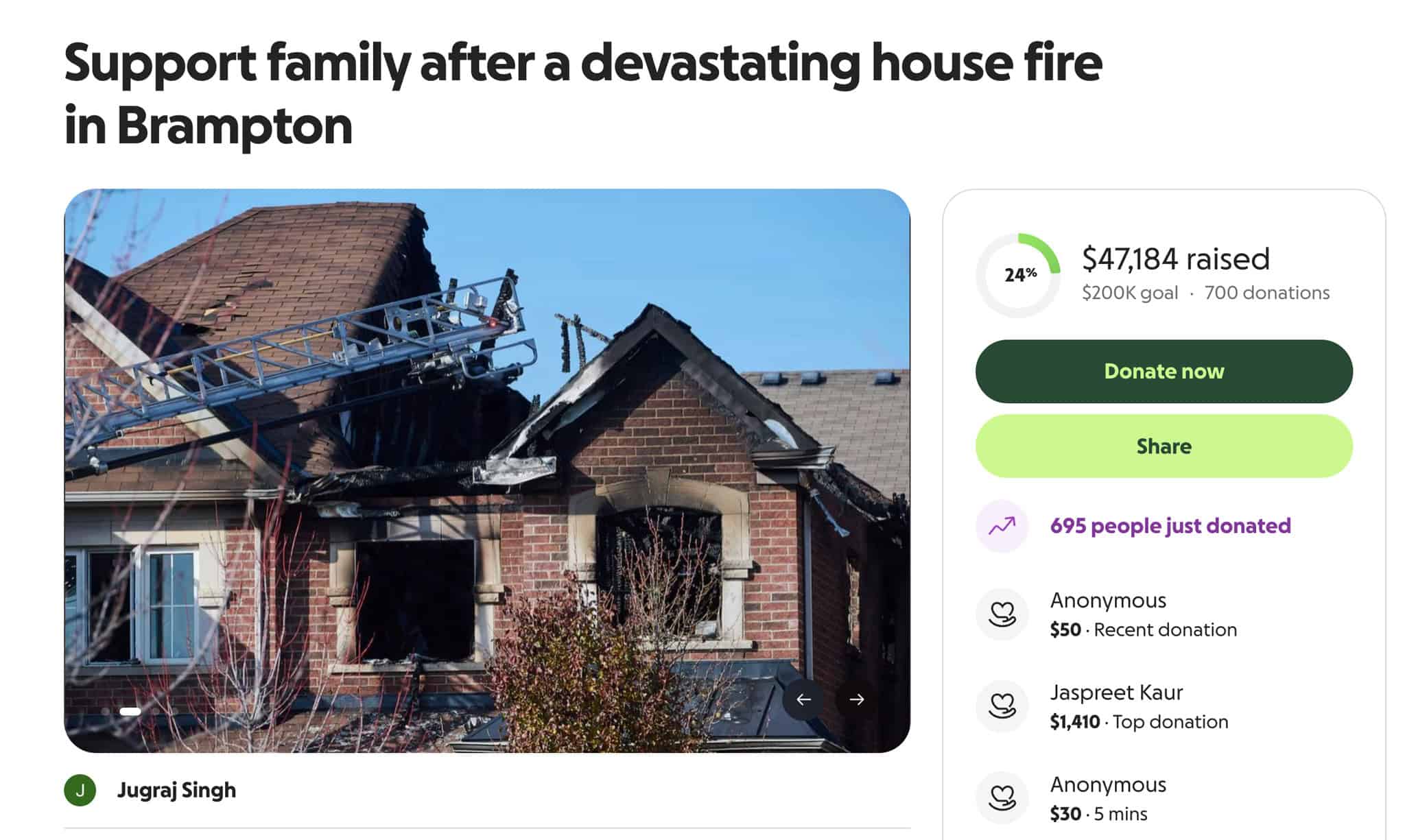 brampton fire gofundme
