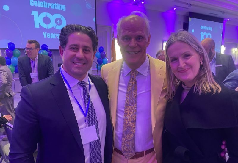 Tito-Dante Marimpietri, his wife Rose and current Oshawa Mayor Dan Carter