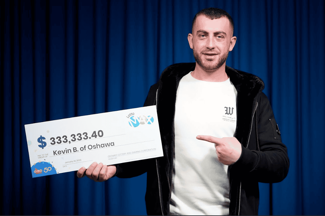 Kevin Bezhani of Oshawa won $333,333.40 in the Dec. 19 Lotto Max draw