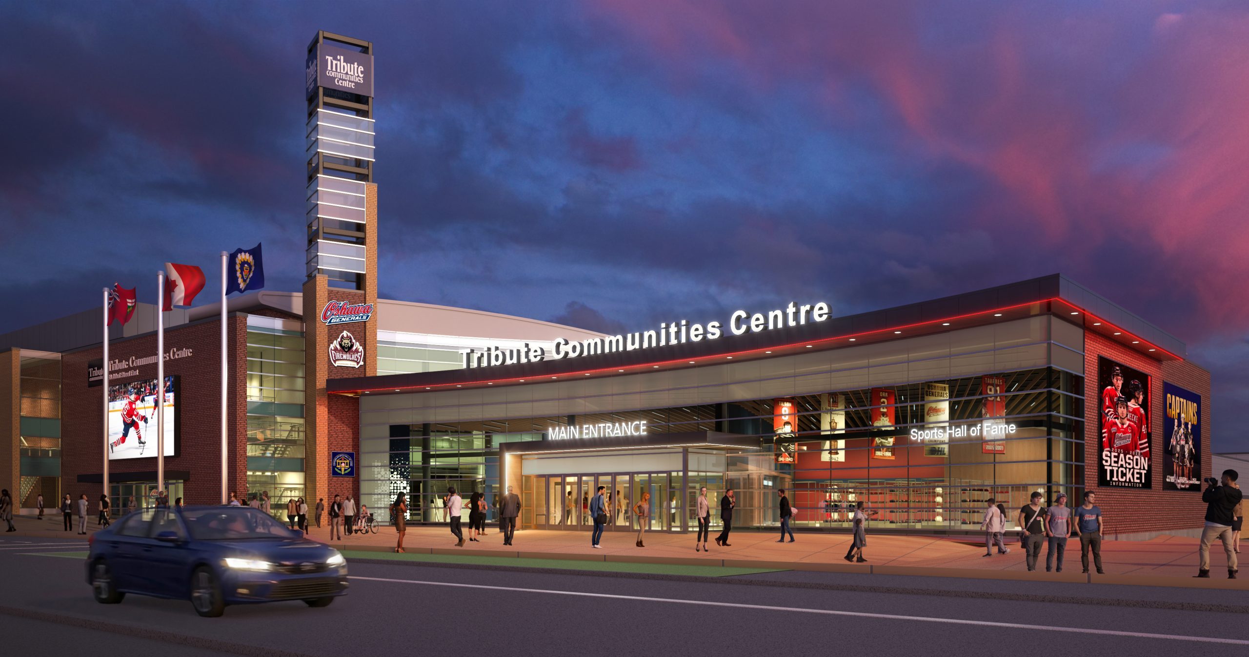 Rendering of the $50 million investment that will revitalkize the Tribute Centre in Oshawa