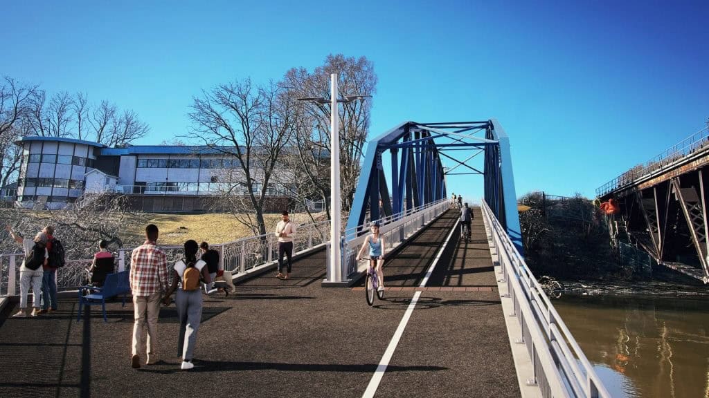 pedestrian bridge to open sooner than expected in mississauga.