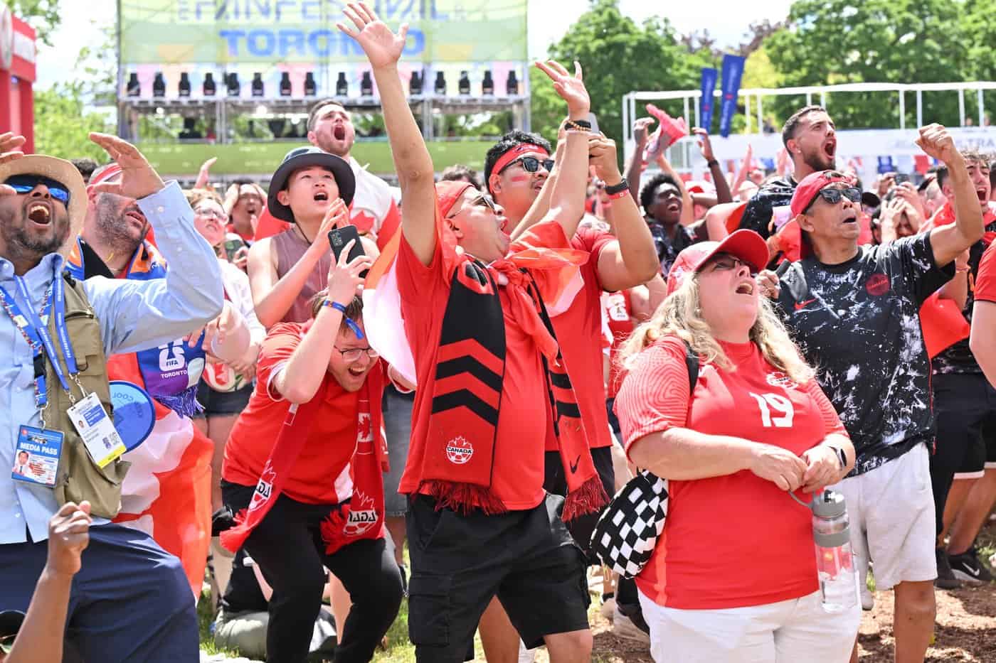 Away from the Stadium, fans gather to watch Canada's 'historic' World Cup game in Toronto