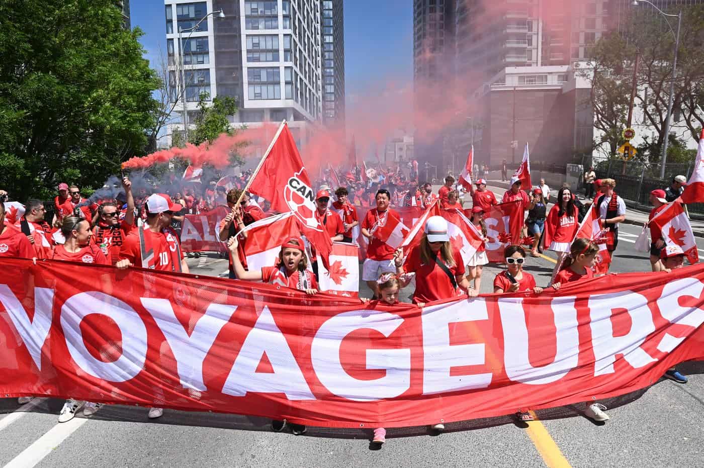 Fans marching to Toronto Stadium ahead of first World Cup game on Canadian soil