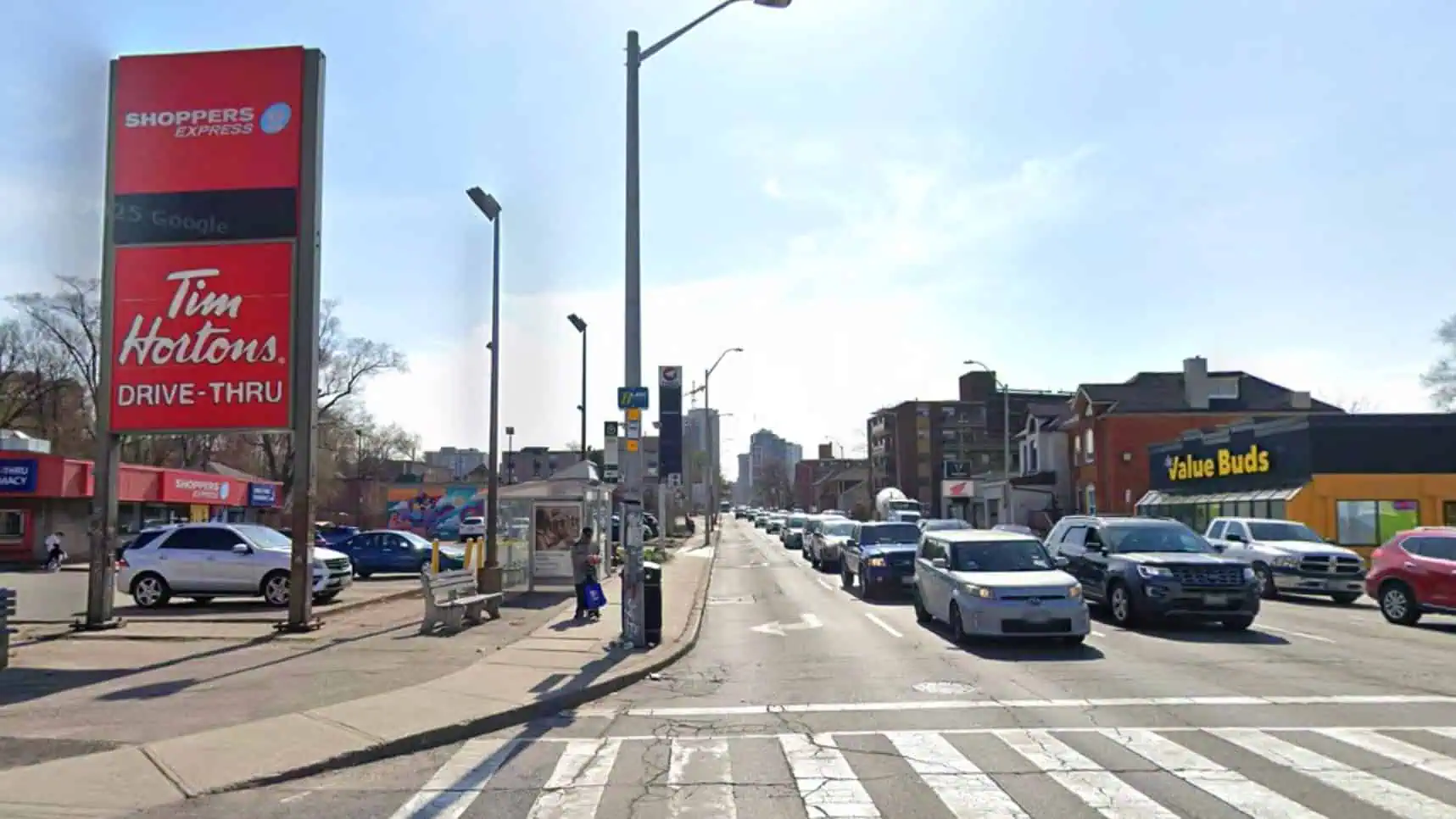 man hit bus shelter hamilton