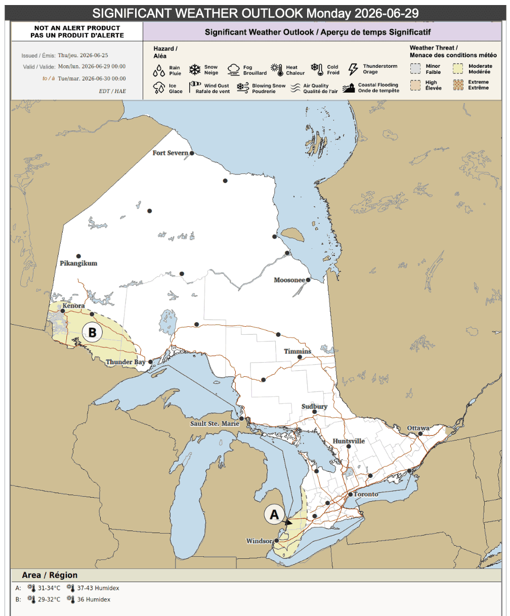 heat event southern ontario