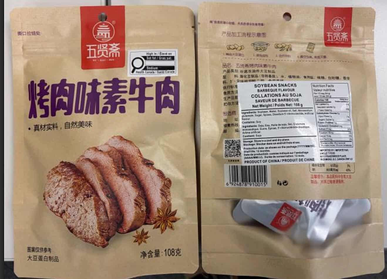 recall soy snack ontario