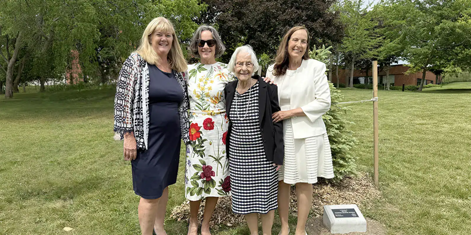 Whitby Mayor and the Newman family at the tree planting ceremony in honour of former Mayor Des Newman