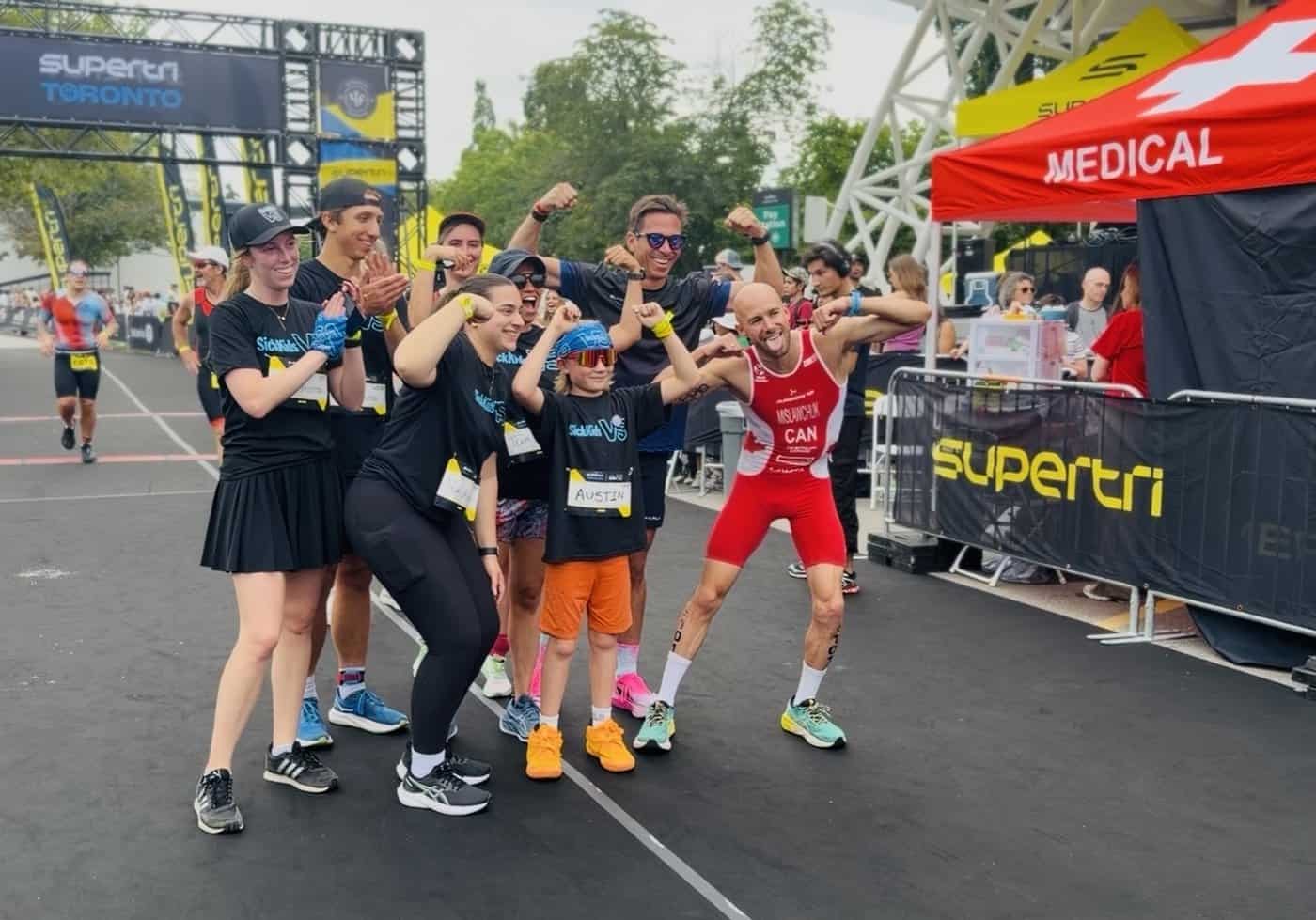 Boy, 10, who nearly lost his feet to lawnmower finishes Toronto triathlon