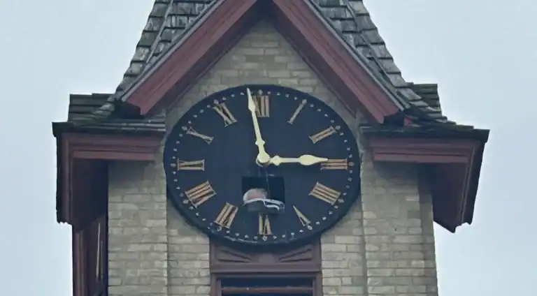 The iconic Uxbridge Library Clock Tower - built in 1887 - was struck by lightning Tuesday afternoon