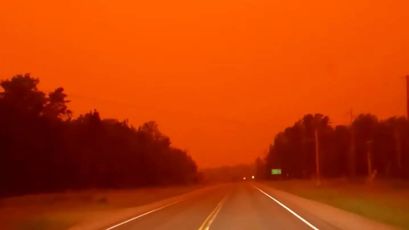 orange sky ontario smoke