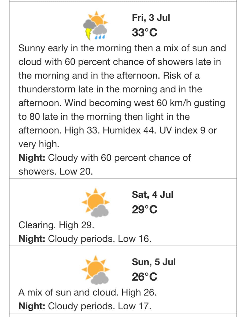 weekend weather ontario